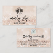 Glitter QR Code Logo Online Licht Roze Visitekaartje (Voorkant / Achterkant)