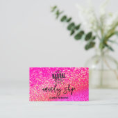 Glitter QR Code Logo Online Winkelen Magic Pink Go Visitekaartje (Staand voorkant)
