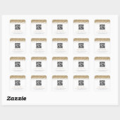 Glitter QR Code Weddenschap Website Vierkante Sticker (Vel)