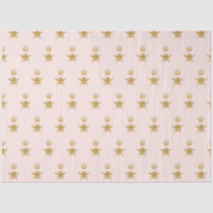 Glitter Queen Bee Crown Blush Pink Baby Girl Tissuepapier