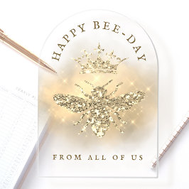 Glitter Queen Bee verjaardagskaart Acryl Uitnodigingen