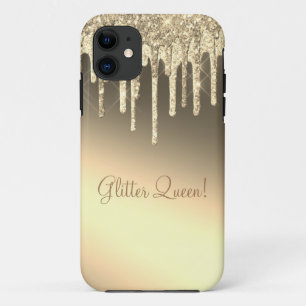 Glitter Queen Gold Sparkle Bling Glam iPhone 11 Hoesje