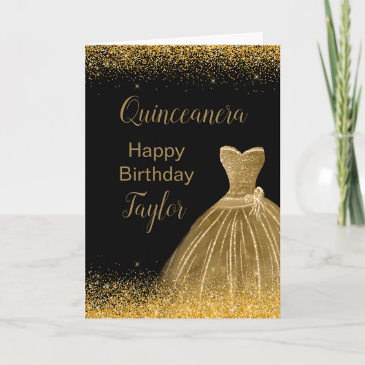 Glitter Quinceanera Kaart (Voorkant)
