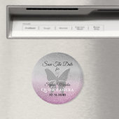 Glitter Quinceañera sparen de Datum Uitnodiging Magneet (Insitu (Vaatwasser))