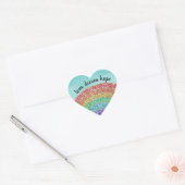 Glitter Rainbow Aqua Waterverf Hart Sticker (Envelop)