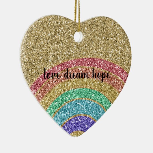 Glitter Rainbow  Keramisch Ornament (Rechts)