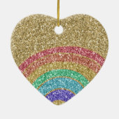 Glitter Rainbow  Keramisch Ornament (Achterkant)