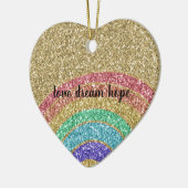 Glitter Rainbow  Keramisch Ornament (Links)