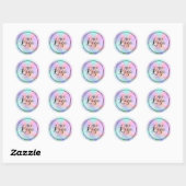 Glitter Rainbow Ombre Glam Logo Ronde Sticker (Vel)