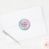 Glitter Rainbow Ombre Glam Logo Ronde Sticker (Envelop)