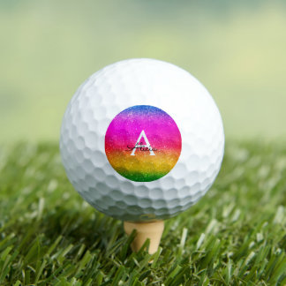Glitter Rainbow Paars Geel Groen Golfballen