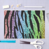 Glitter Rainbow Tiger Stripe Tissue Paper Tissuepapier (Craft)