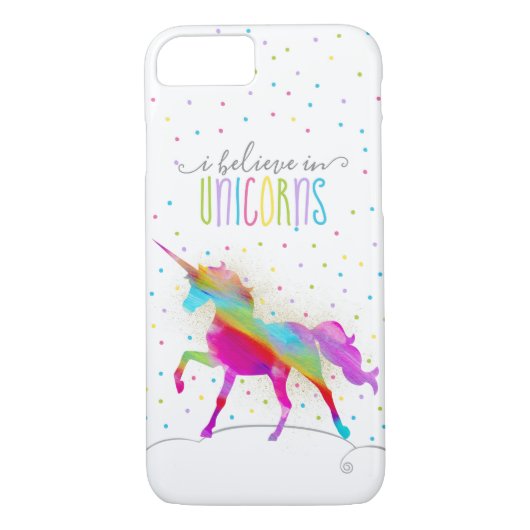 Glitter Rainbow Unicorn Case-Mate iPhone Case (Achterkant)
