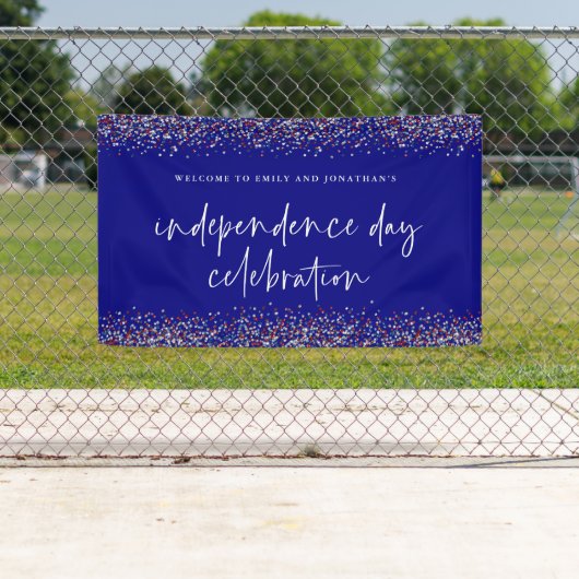 Glitter Red Blue Independence Day jul. Spandoek (Insitu)