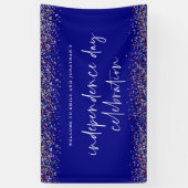 Glitter Red Blue Independence Day jul. Spandoek (Verticaal)