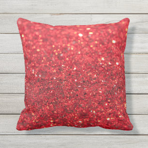 Glitter Red Faux Sequined Holiday Buitenkussen