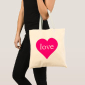 Glitter Red Heart Love Wedding Tote Bag (Voorkant (product))
