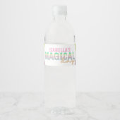 Glitter regenboog eenhoorn magisch waterfles etiket (Voorkant)