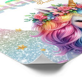 Glitter regenboog eenhoorn magisch welkomstbord poster (Hoek)