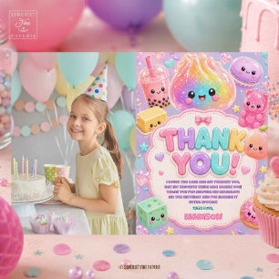 Glitter Regenboog Squishy Verjaardagsfeest Foto Bedankkaart