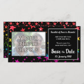 Glitter Regenboog Sterren Gay Bruiloft Verjaardag  Save The Date (Voorkant / Achterkant)