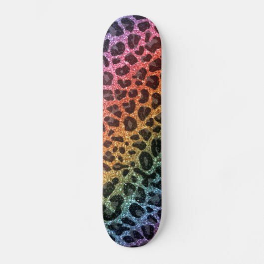 Glitter regenboogblad skateboard (Voorkant)