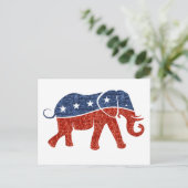 glitter - republikeinse olifant briefkaart (Staand voorkant)
