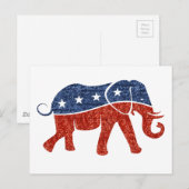 glitter - republikeinse olifant briefkaart (Voorkant / Achterkant)