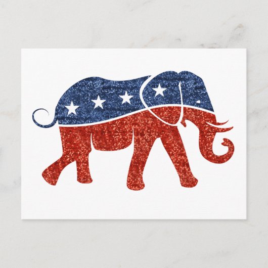 glitter - republikeinse olifant briefkaart (Voorkant)
