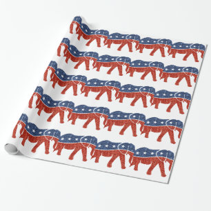 glitter - republikeinse olifant cadeaupapier