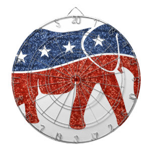 glitter - republikeinse olifant dartbord