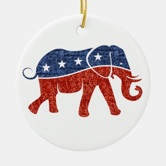 glitter - republikeinse olifant keramisch ornament (Voorkant)