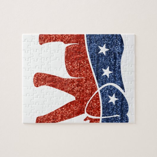 glitter - republikeinse olifant legpuzzel (Horizontaal)