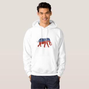 glitter - republikeinse olifant - mannen hoodsweat hoodie