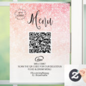 *~* Glitter Restaurant Menu QR LOGO Raamsticker (Huis)
