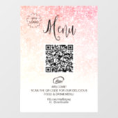 *~* Glitter Restuarnt Menu QR LOGO Raamsticker (Vel)