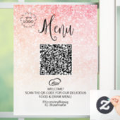 *~* Glitter Restuarnt Menu QR LOGO wordt vertaald  Raamsticker (Huis)