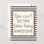 Glitter Retirement zwart en Gold Briefkaart (Voorkant / Achterkant)