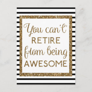Glitter Retirement zwart en Gold Briefkaart