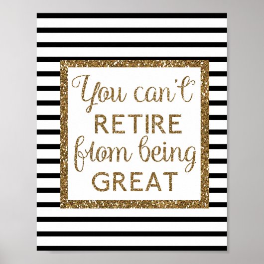 Glitter Retirement zwart en Gold Poster (Voorkant)