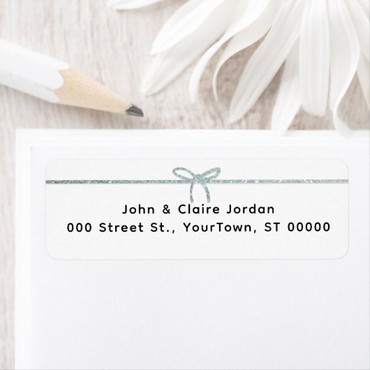 Glitter Ribbon Return Address Label (Insitu)