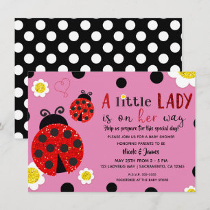 Glitter Rode Lieveheersbeestje Gele Bloemen Baby S Kaart