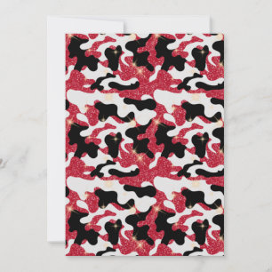 Glitter Rood Wit Zwart Camouflage Kaart