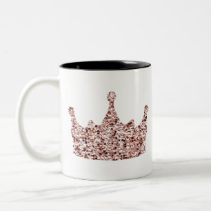 Glitter Roos Gold Crown Clipart Queen Crown Tweekleurige Koffiemok