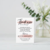 Glitter Roos Gold DANK U HAND LETTERED QR-CODE Informatiekaartje (Staand voorkant)