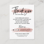 Glitter Roos Gold DANK U HAND LETTERED QR-CODE Informatiekaartje (Voorkant)
