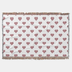 Glitter Roos Gold Hearts Witte achtergrond Deken