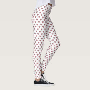 Glitter Roos Gold Hearts Witte achtergrond Leggings