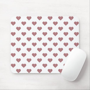 Glitter Roos Gold Hearts Witte achtergrond Muismat