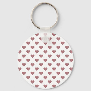 Glitter Roos Gold Hearts Witte achtergrond Sleutelhanger
